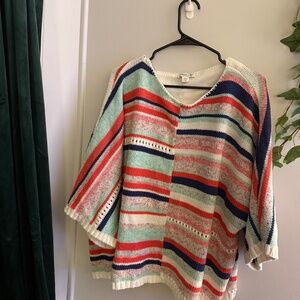 NWOT Coldwater Creek Striped, Colorful Sweater